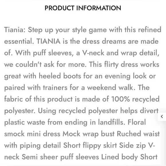 NWT Ted Baker London Tiania Black Floral Mini Dress Sz 8 (3) Fall Trend - Picture 5 of 10